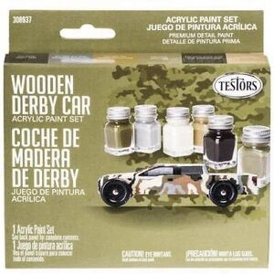 TESTORS Rust-Oleum Wooden Derby Car model paint set Water-Based acrylic